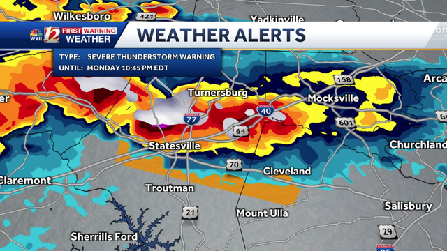Severe Thunderstorm Warning issued for Davie County