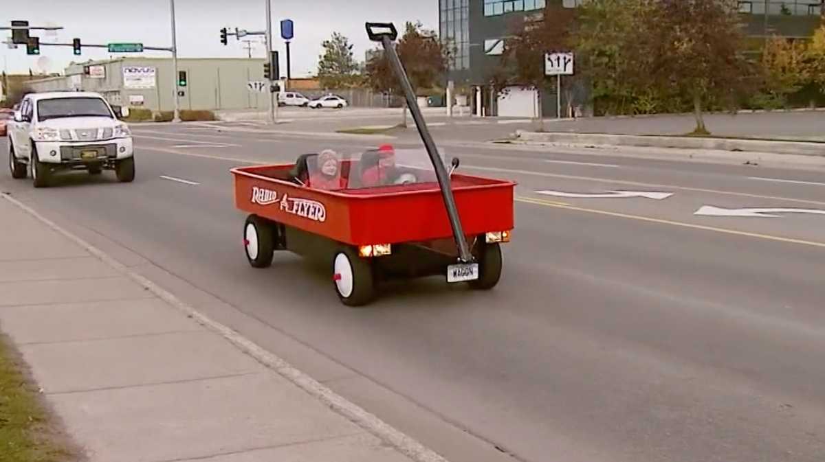 Super-sized red Radio Flyer wagon that you can drive is up for auction