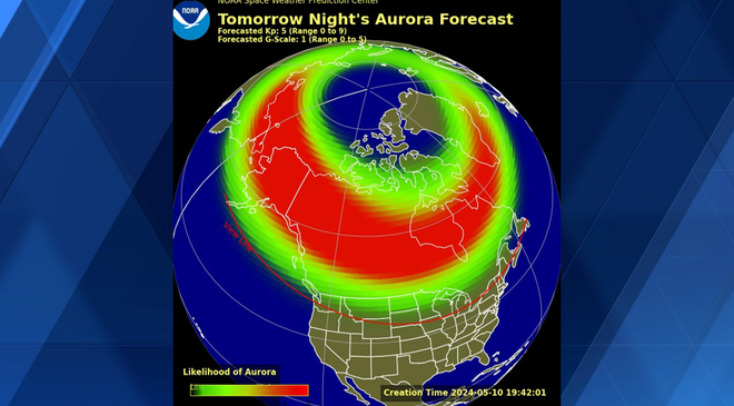 Saturday night aurora forecast