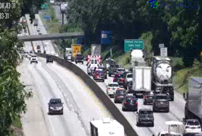 Heavy traffic backup following crash on Interstate 83 in York County, Pa.