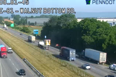 Lane restriction due to crash on Interstate 81 in Cumberland County, Pa.