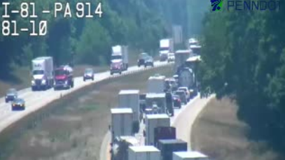 Severe backup after crash on Interstate 81 in Franklin County, Pa.