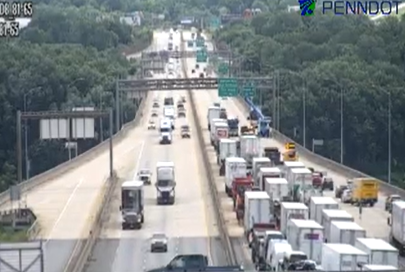 Traffic backed up for miles due to debris on Interstate 81 in Dauphin ...