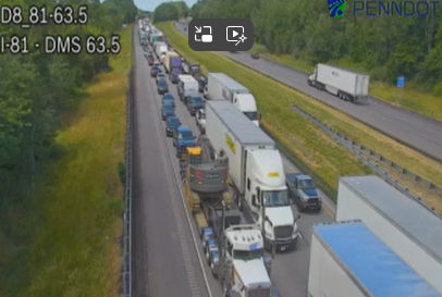 Traffic backed up for miles due to debris on Interstate 81 in Dauphin ...