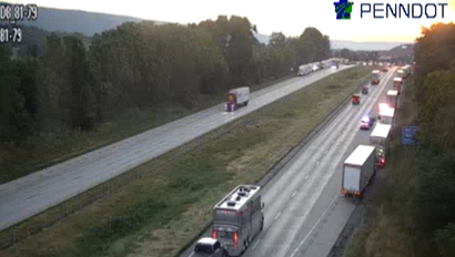 Crash blocks shoulder on Interstate 81 in Dauphin County, Pa.
