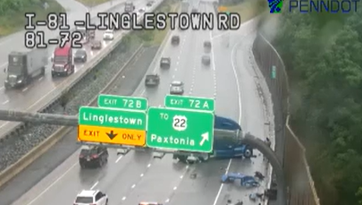 Crash with heavy debris blocks traffic on Interstate 81 in Dauphin ...