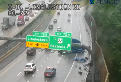 Crash with heavy debris blocks traffic on Interstate 81 in Dauphin ...
