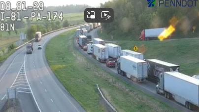Tractor-trailer carrying beer catches fire on Interstate 81 in ...