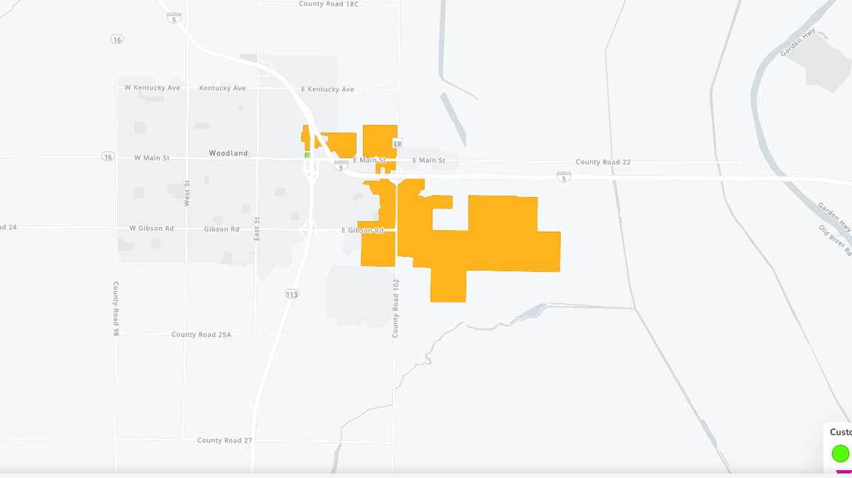 1,200 PG&E customers lose power Friday morning in Woodland