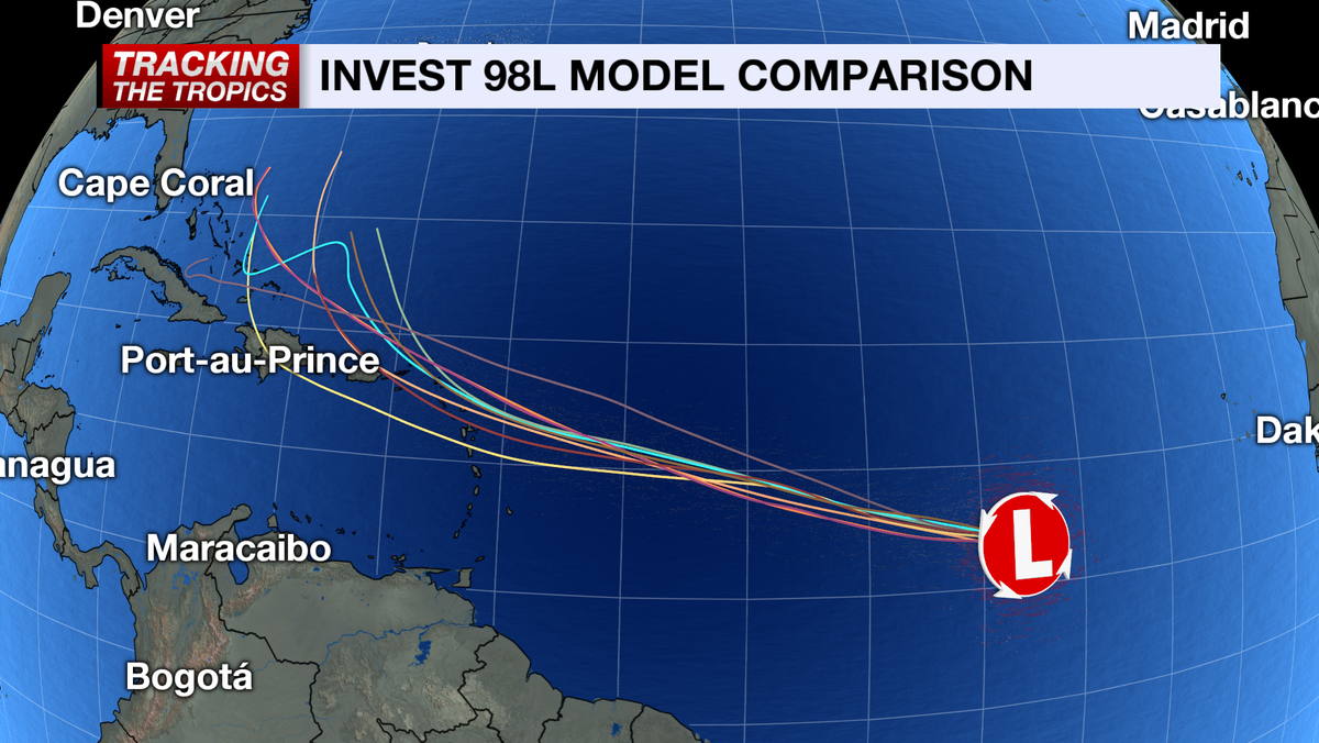 Invest 98L shows high chance for development in the Atlantic