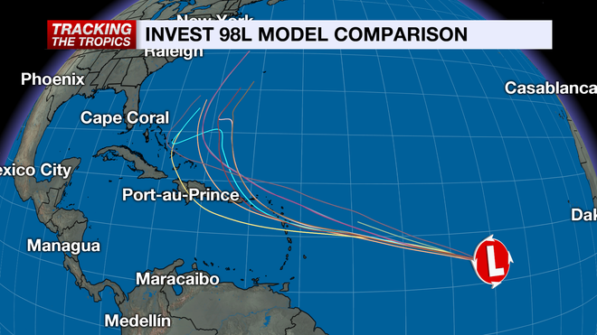 Invest 98L model comparison.