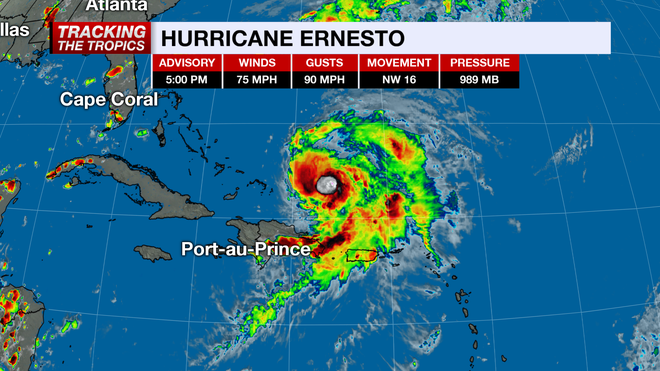 hurricane ernesto cone