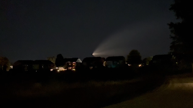 SpaceX rocket launch visible in sky over Ohio