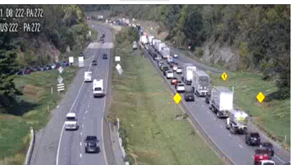 A crash on Route 222 causes major slowdown for traffic