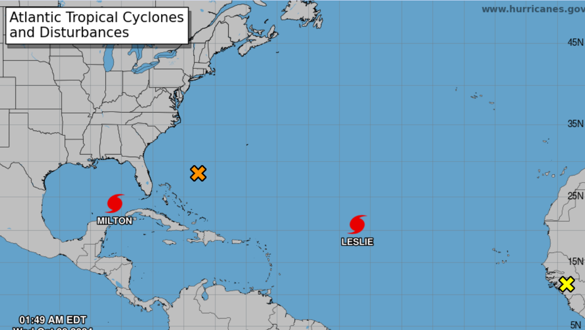 Milton strengthening as it heads for Florida, new disturbance tagged