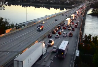 Traffic backs up over Susquehanna River following Interstate 83 crash