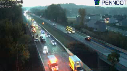 Multi-vehicle crash blocks traffic on Route 283 in Dauphin County, Pa.