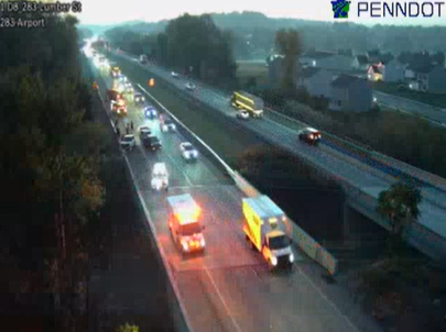 Multi-vehicle crash blocks traffic on Route 283 in Dauphin County, Pa.