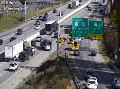 Crash blocks traffic on Route 30 ramp in Lancaster County, Pa.