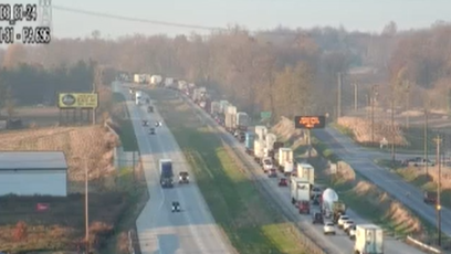 Traffic backs up following Interstate 81 crash in Franklin County, Pa.