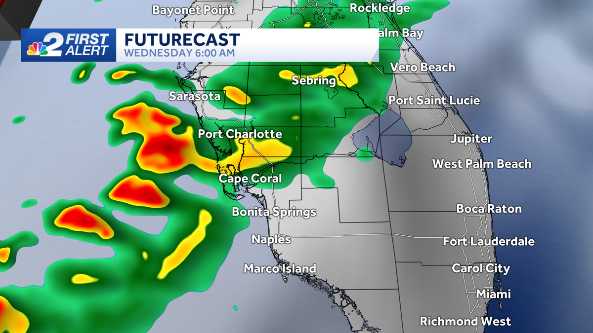 Cold front brings rain and colder air to the Gulf Coast