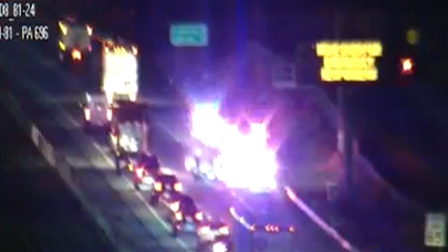 Crash blocks traffic on Interstate 81 in Franklin County, Pa.