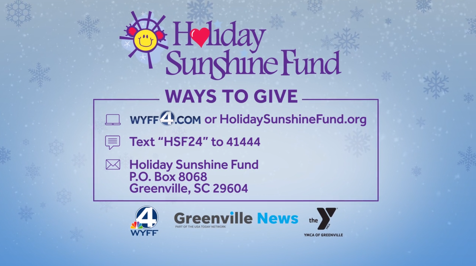 Help Local Neighbors With The Holiday Sunshine Fund!