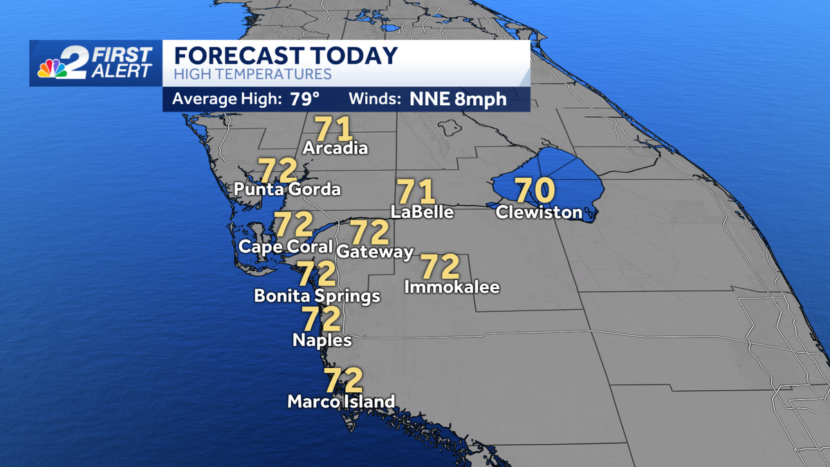 From cold to comfortable across the Gulf Coast Wednesday