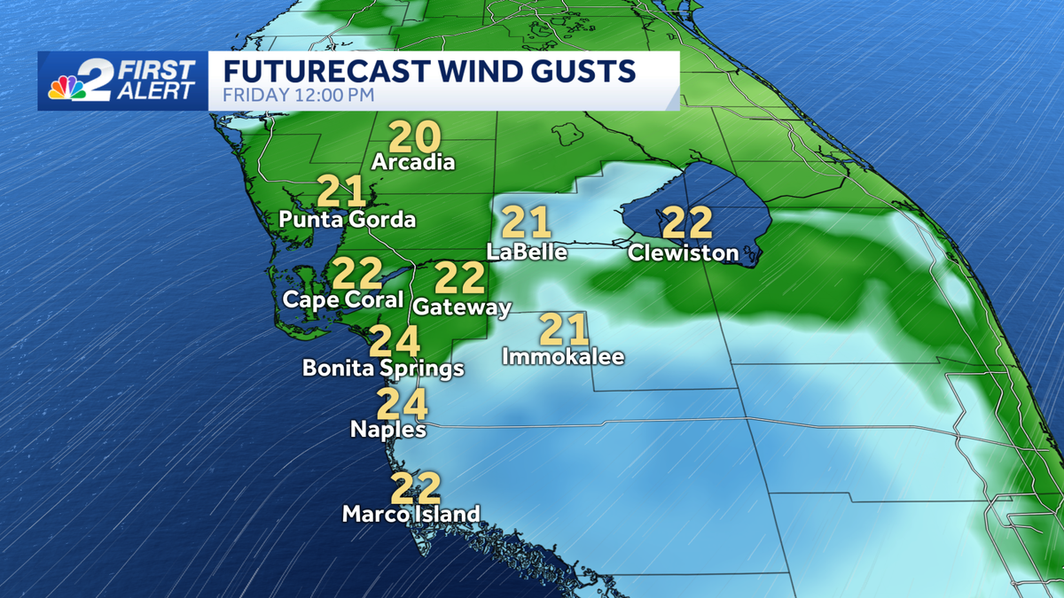 Windy, warmer weekend with a few showers across the Gulf Coast