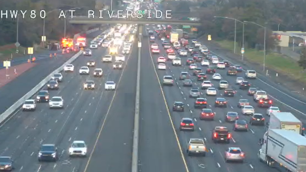 Vehicle reportedly catches fire on I-80 in Roseville
