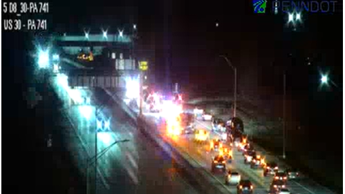 Lane restriction on Route 30 due to crash in Lancaster County