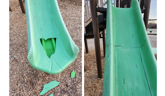 <a href="https://www.kmbc.com/article/liberty-playground-equipment-bathrooms-vandalized/63237831" target="_blank">Brick thrown at Liberty playground equipment, slides closed for repairs</a>