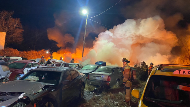 What are the long-term effects of junkyard fires?