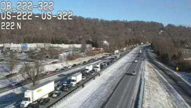 Massive backup after crash on Route 222 in Lancaster County, Pa.