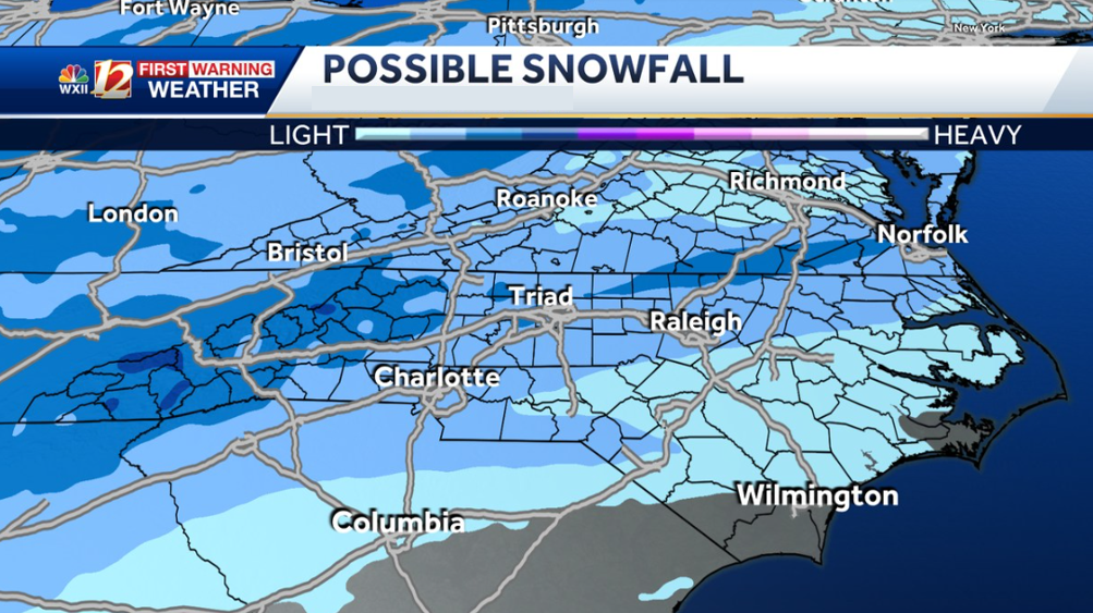 NC Snow Forecast When will it begin to snow in North Carolina?