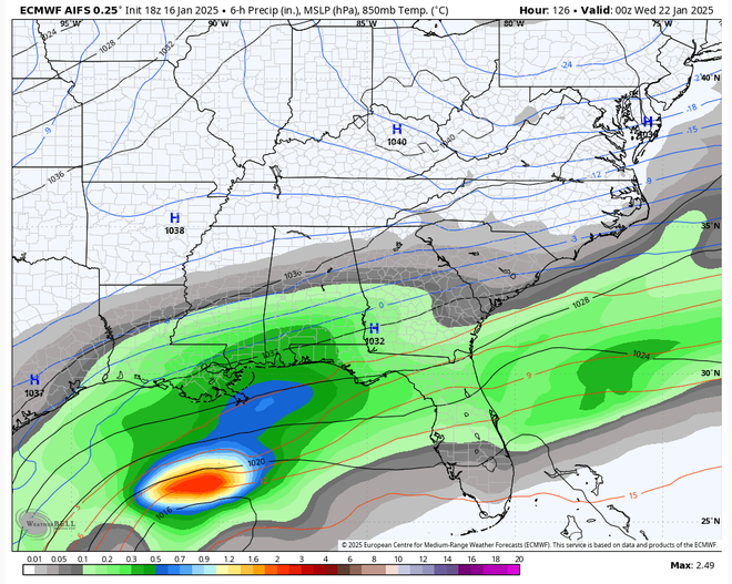 will it snow in New Orleans how cold will it get wintry mix ice