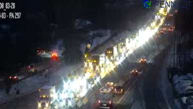 Traffic severely backed up after Interstate 83 crash in York County, Pa.