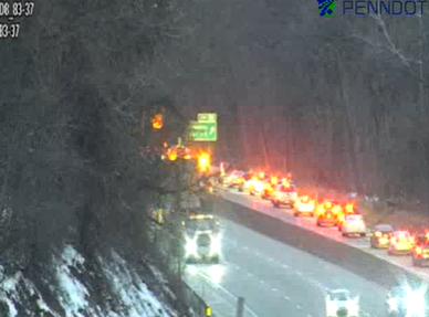 Traffic backed up for miles after Interstate 83 crash in York County, Pa.