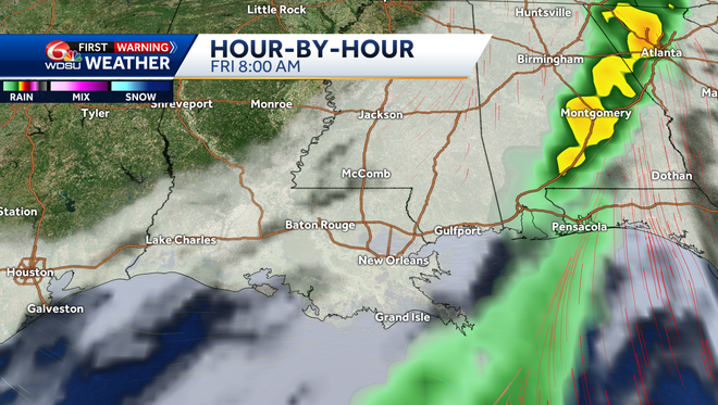 New Orleans area Friday severe weather threat