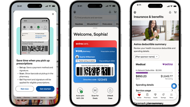 ﻿View of layout of new CVS Health app