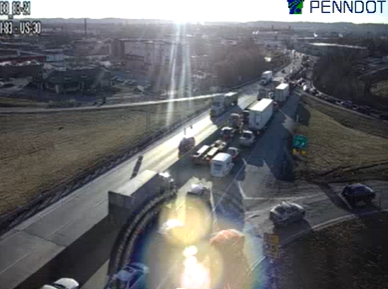 Massive backup following Interstate 83 crash in York County, Pa.