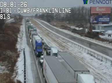 Massive backup after Interstate 81 crash in Cumberland County, Pa.
