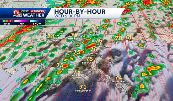 New Orleans severe weather tornado watch Wednesday