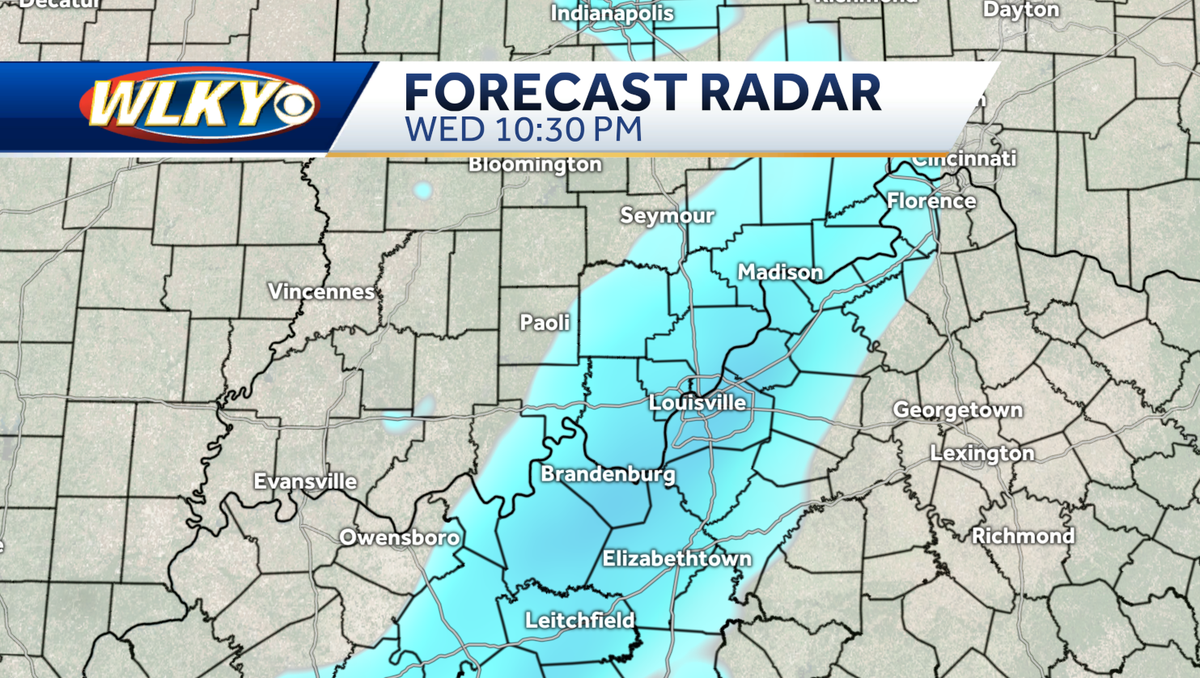 Accumulating snow drops overnight around Louisville, more coming