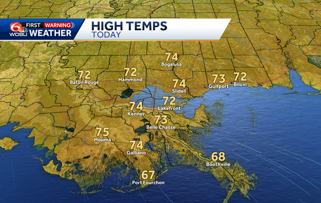 Today's high temperatures