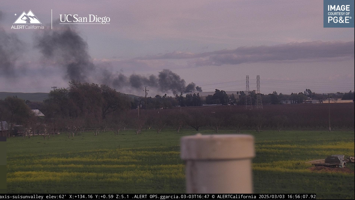 Crews battle vegetation fire in Solano County