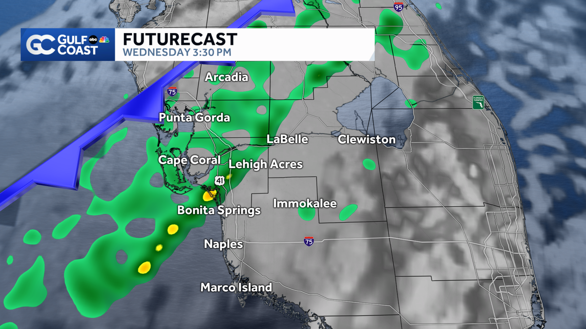 Cold front brings rain and windy weather to the Gulf Coast