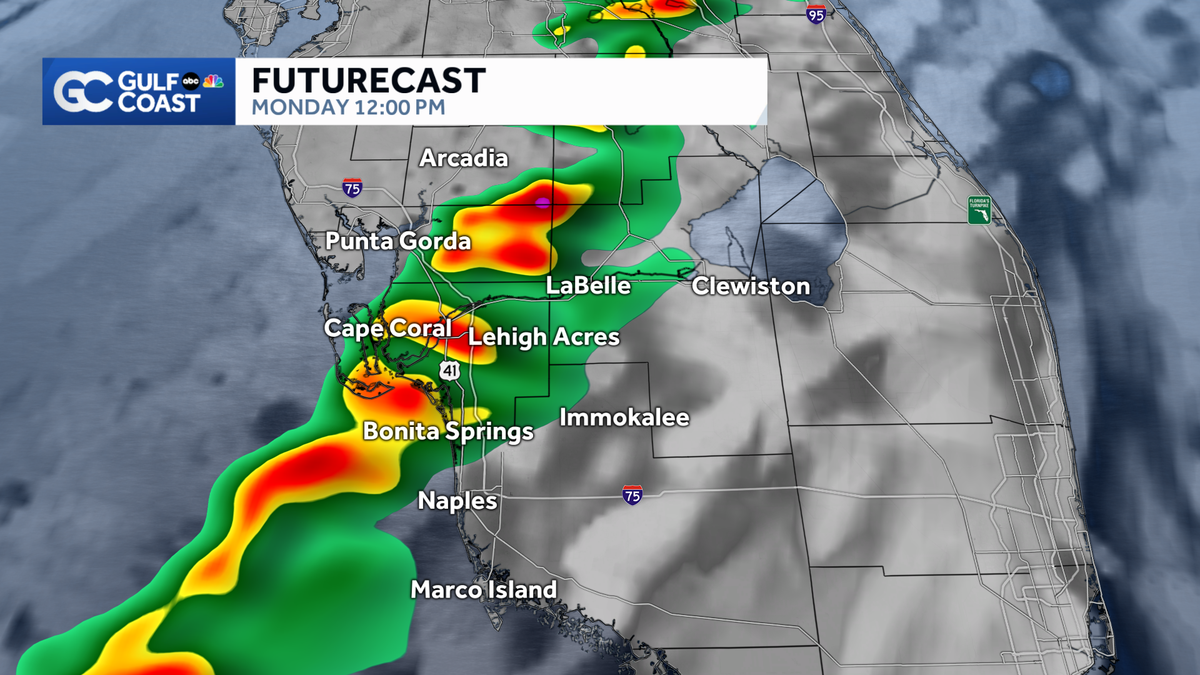Windy and rainy Monday across the Gulf Coast
