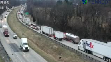Traffic crawling due to crash on Interstate 81 in Cumberland County, Pa.