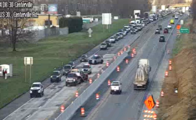 Traffic backs up following Route 30 crash in Lancaster County, Pa.
